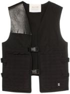 1017 Alyx 9sm Faux Leather Panel Sleeveless Vest - Black