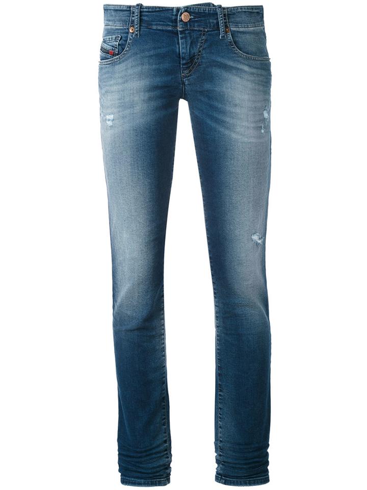 Diesel - Grupe Jeans - Women - Cotton/polyester/spandex/elastane - 23, Blue, Cotton/polyester/spandex/elastane