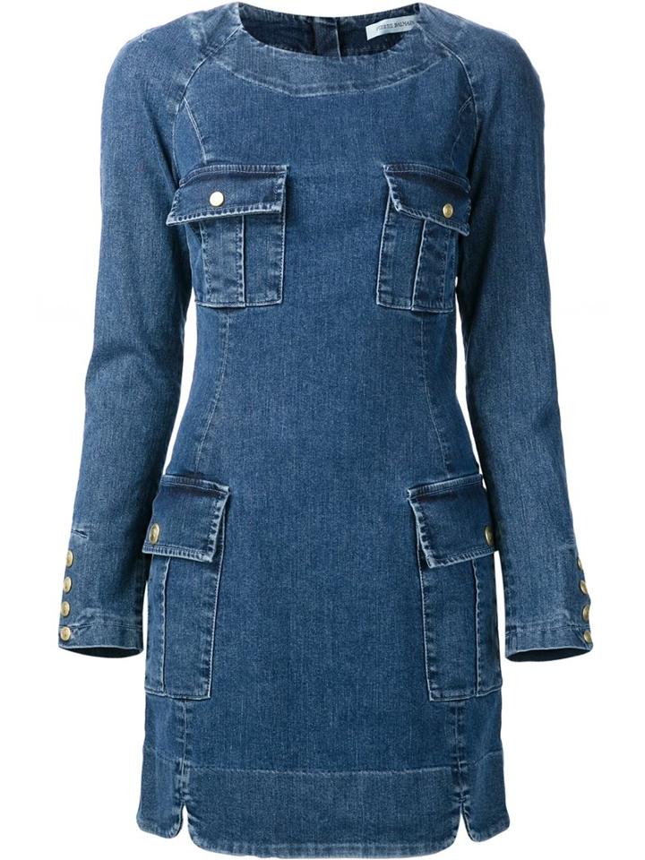 Pierre Balmain Longsleeved Denim Dress
