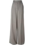 Rick Owens High Waisted Palazzo Pants, Women's, Size: 38, Grey, Virgin Wool