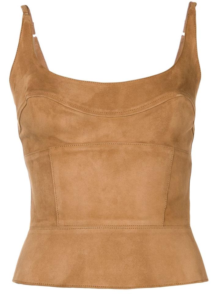 Ermanno Scervino Leather Top - Brown
