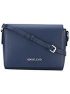 Armani Jeans - Flap Shoulder Bag - Women - Cotton/polyester/polyurethane/viscose - One Size, Blue, Cotton/polyester/polyurethane/viscose