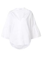 Tome Glared Sleeve Blouse, Women's, Size: Xl, White, Cotton