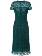 Valentino Embroidered Dress, Women's, Size: 44, Green, Cotton/polyester/polyamide/spandex/elastane