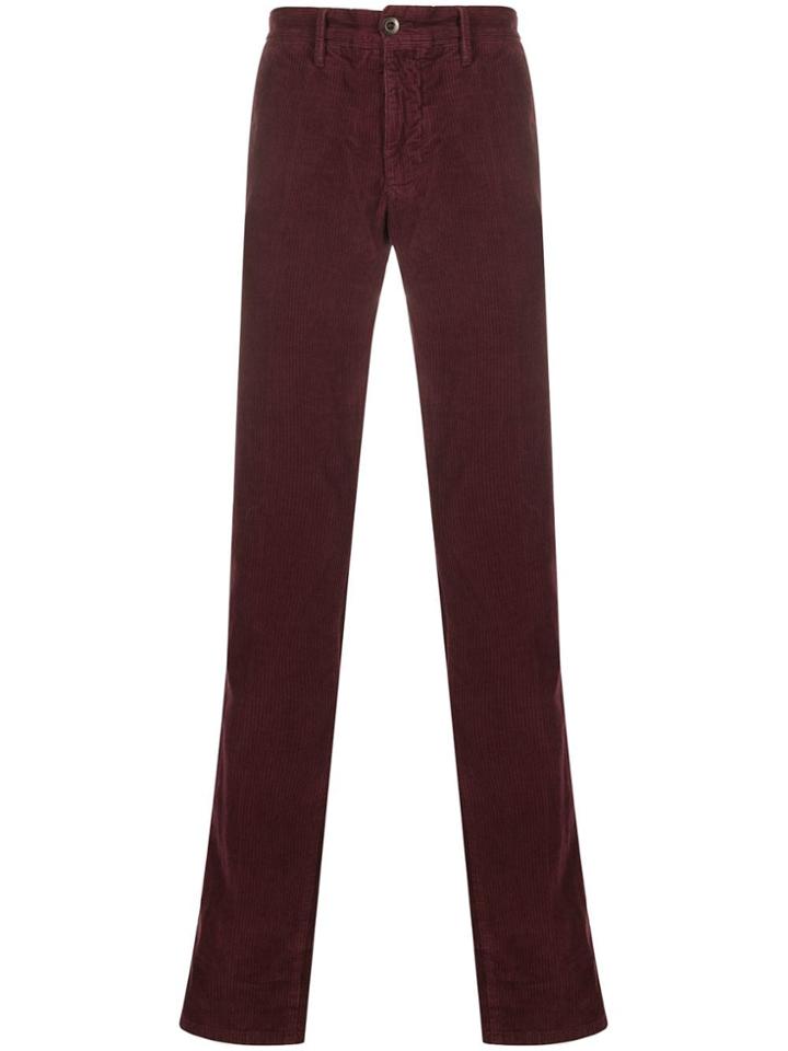 Incotex Straight Leg Corduroy Chinos - Red