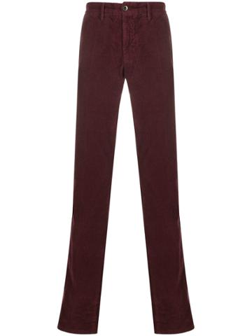 Incotex Straight Leg Corduroy Chinos - Red