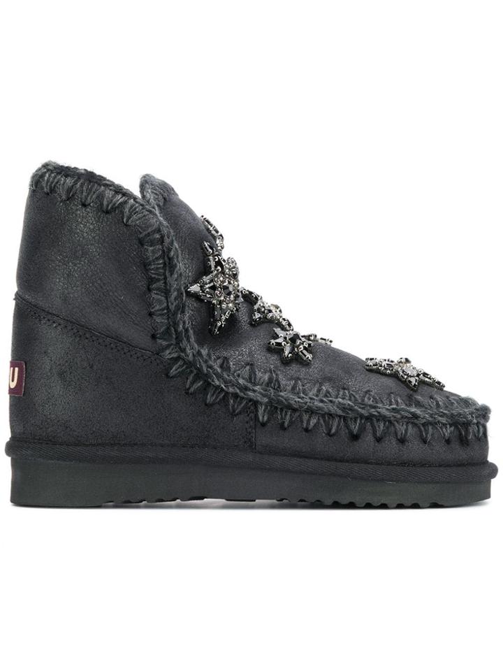 Mou Mou U18stacrcbkg Cbkg Suede - Black