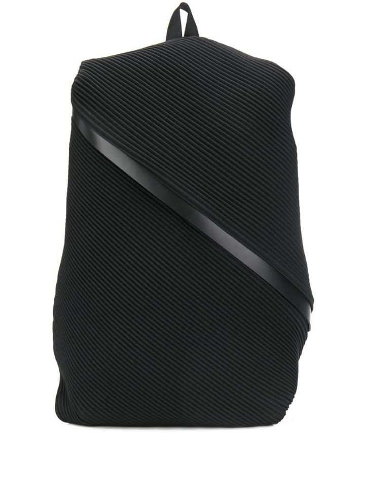 Pleats Please By Issey Miyake Diagonal Zip Backpack - Black