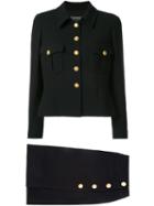Chanel Vintage Two Piece Skirt Suit, Women's, Size: 42, Black
