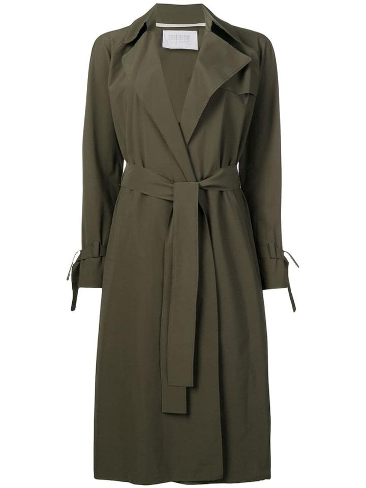 Harris Wharf London Trench Wrap Style Coat - Green