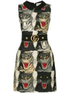 Gucci - Tiger Print Dress - Women - Silk/polyamide/acetate/wool - 42, Black, Silk/polyamide/acetate/wool