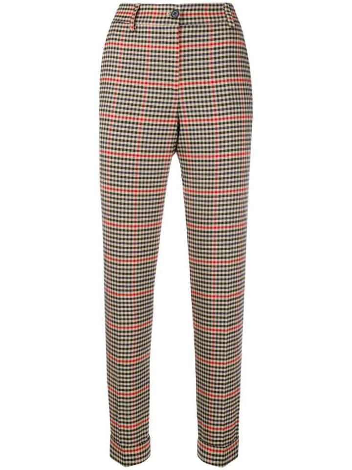 P.a.r.o.s.h. Checked Slim-fit Trousers - Neutrals