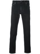 Dolce & Gabbana Straight Leg Jeans, Men's, Size: 52, Black, Cotton/spandex/elastane/calf Leather/zamak