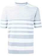 Estnation - Striped T-shirt - Men - Rayon - M, Grey, Rayon