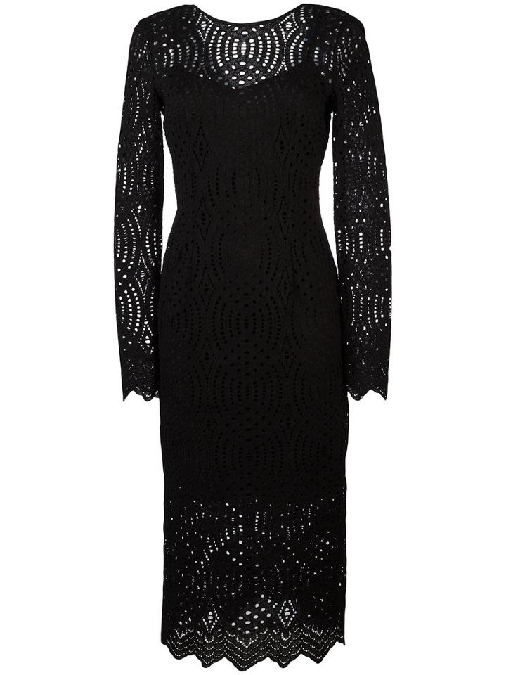 Marco Bologna Lace V-back Dress, Women's, Size: 46, Black, Cotton/polyamide