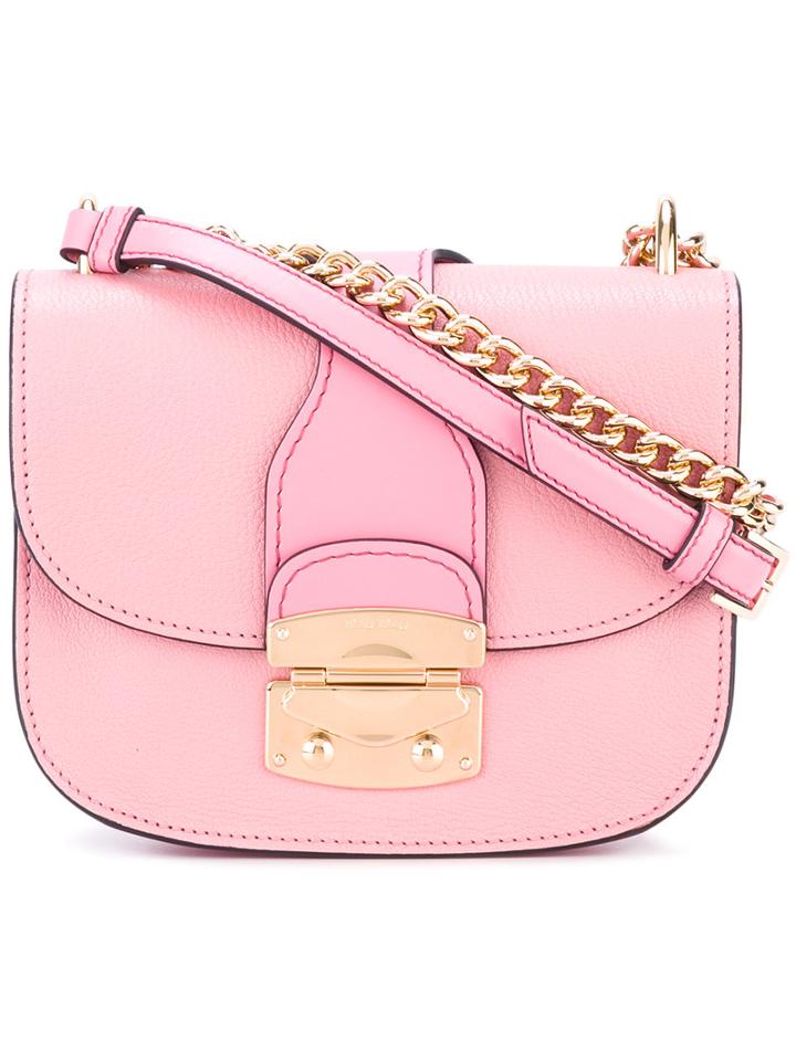 Miu Miu Buckled Cross Body Bag, Women's, Pink/purple, Calf Leather