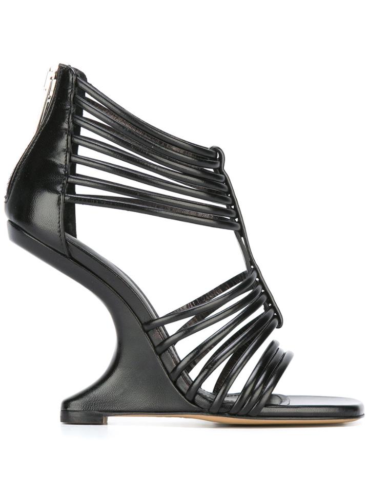 Rick Owens Strappy Wedge Sandals - Black
