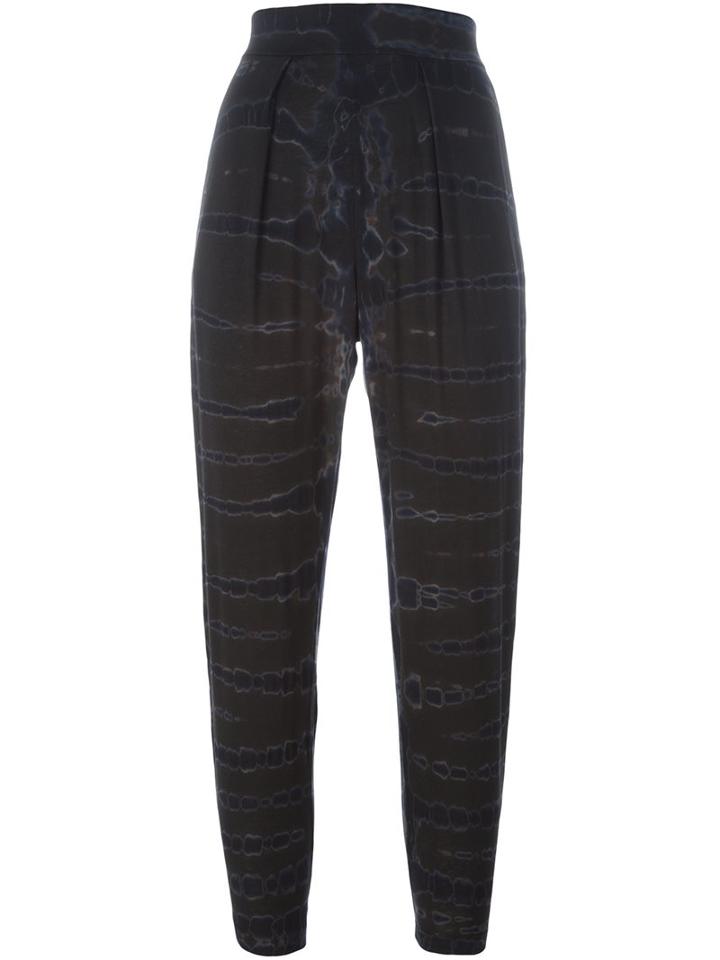 Raquel Allegra Tie-dye Print Trousers, Women's, Size: 1, Black, Cotton/polyester