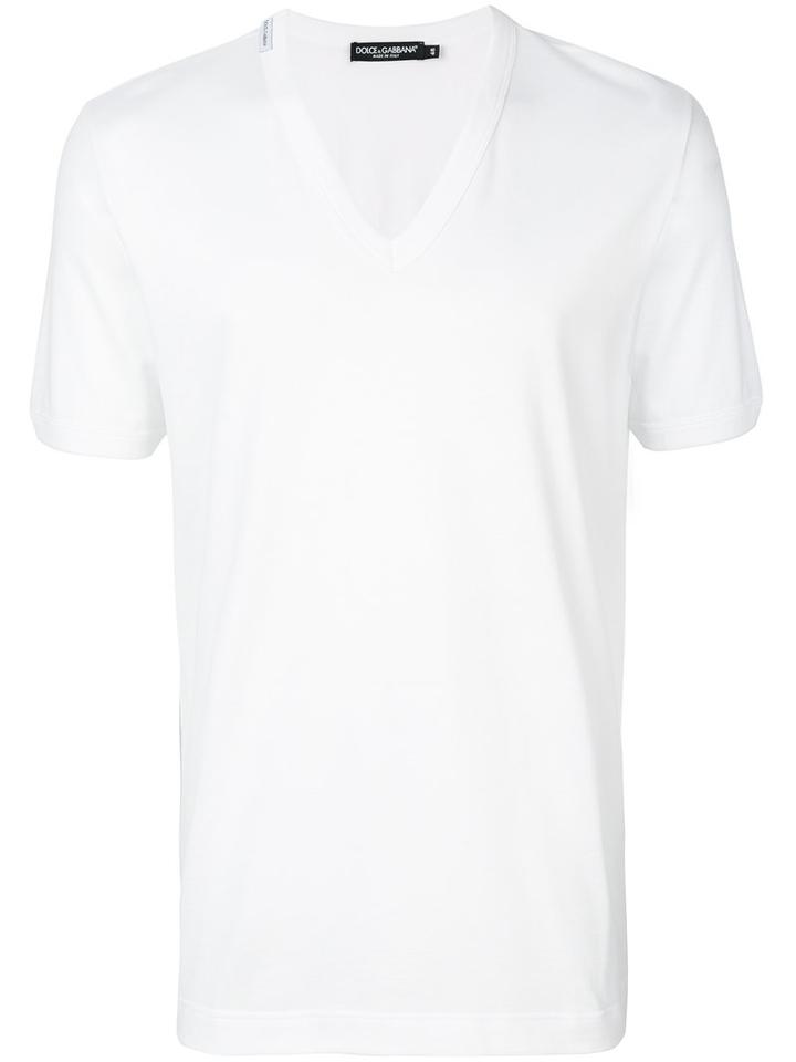Dolce & Gabbana - V-neck T-shirt - Men - Cotton - 50, White, Cotton