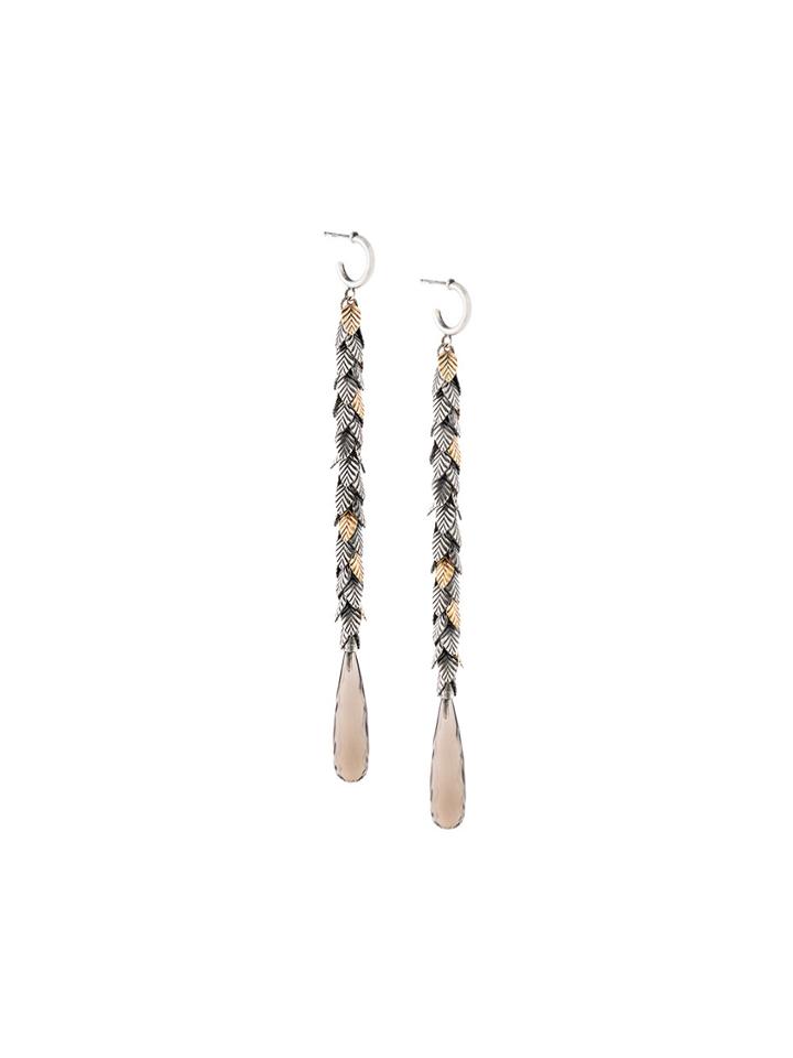 Ugo Cacciatori Hanging Leaves Drop Earrings - Metallic