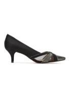 Zeferino Panelled Leather Pumps - Black