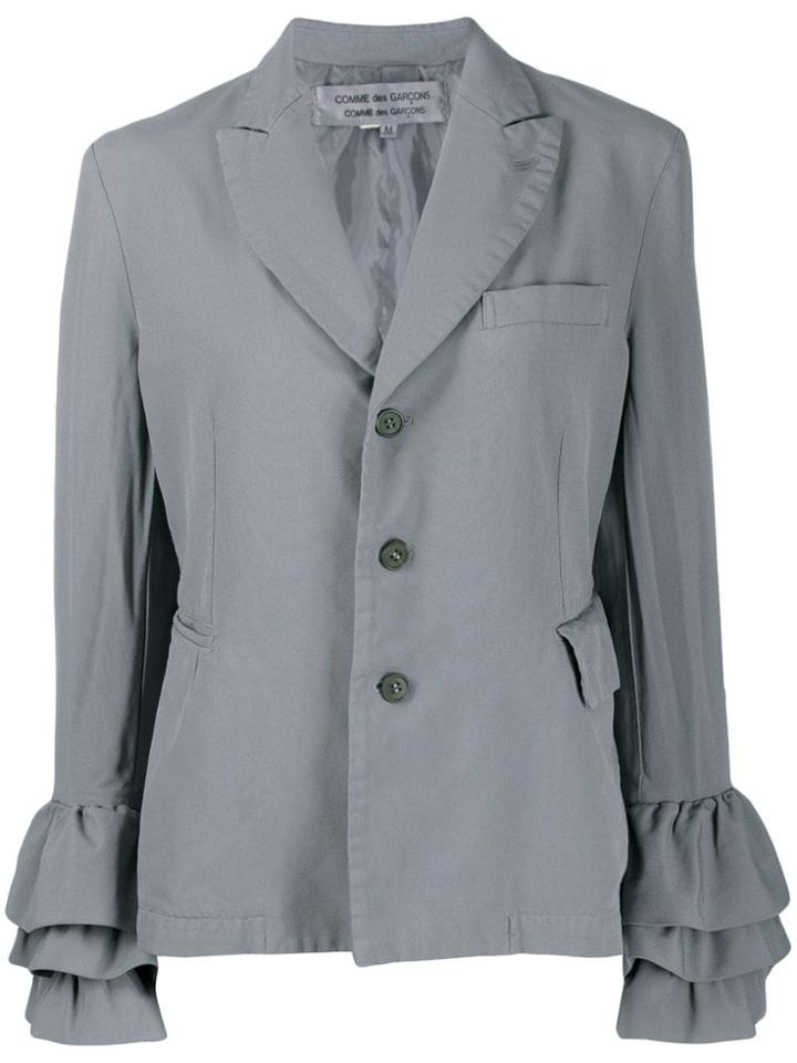 Comme Des Garçons Pre-owned Ruffled Sleeves Slim Jacket - Grey