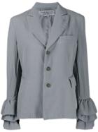 Comme Des Garçons Pre-owned Ruffled Sleeves Slim Jacket - Grey