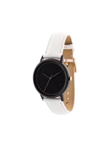 Forty Five Ten X Fossil Black Dial Watch, Adult Unisex, White
