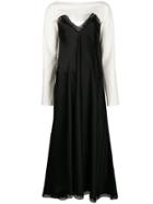 Mm6 Maison Margiela Lace Trim Slip Dress - Black
