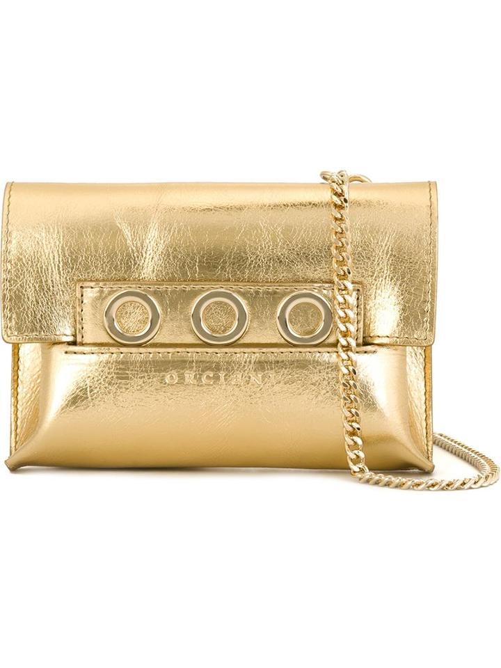 Orciani Waist Cross Body Bag, Women's, Yellow/orange, Leather