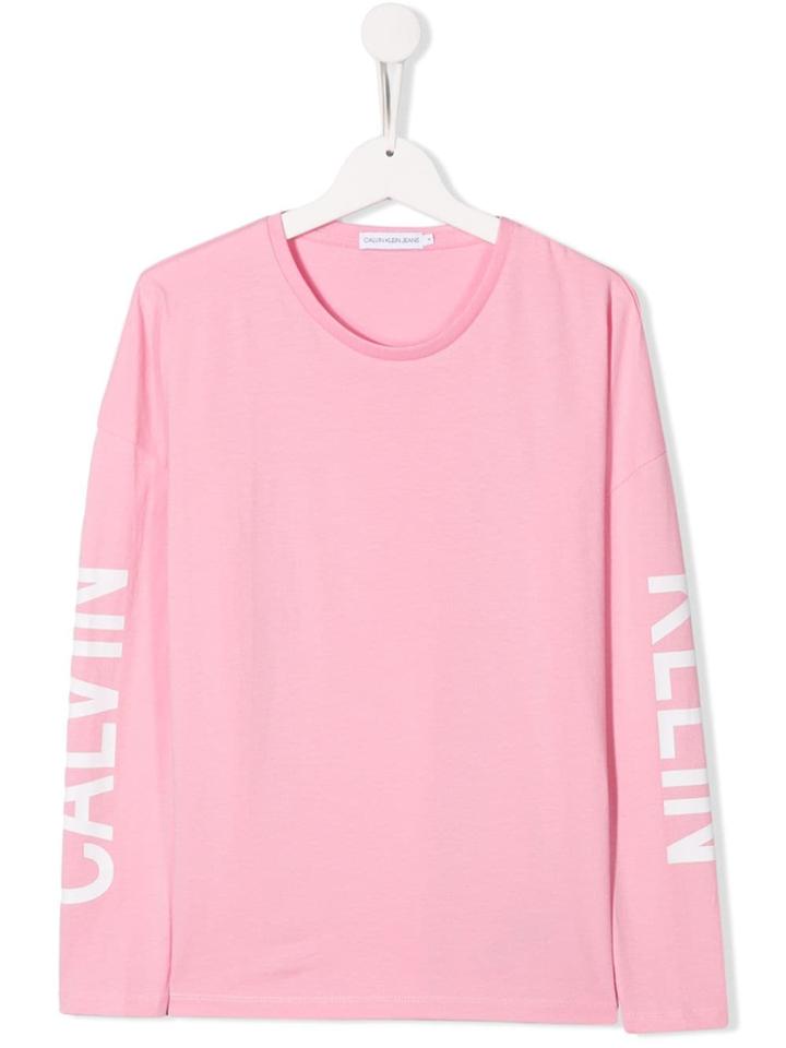 Calvin Klein Kids Logo Jersey Top - Pink