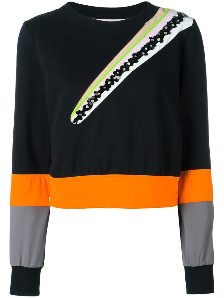 No Ka' Oi Flower Embellished Sweatshirt, Women's, Size: Small, Cotton/polyamide/spandex/elastane