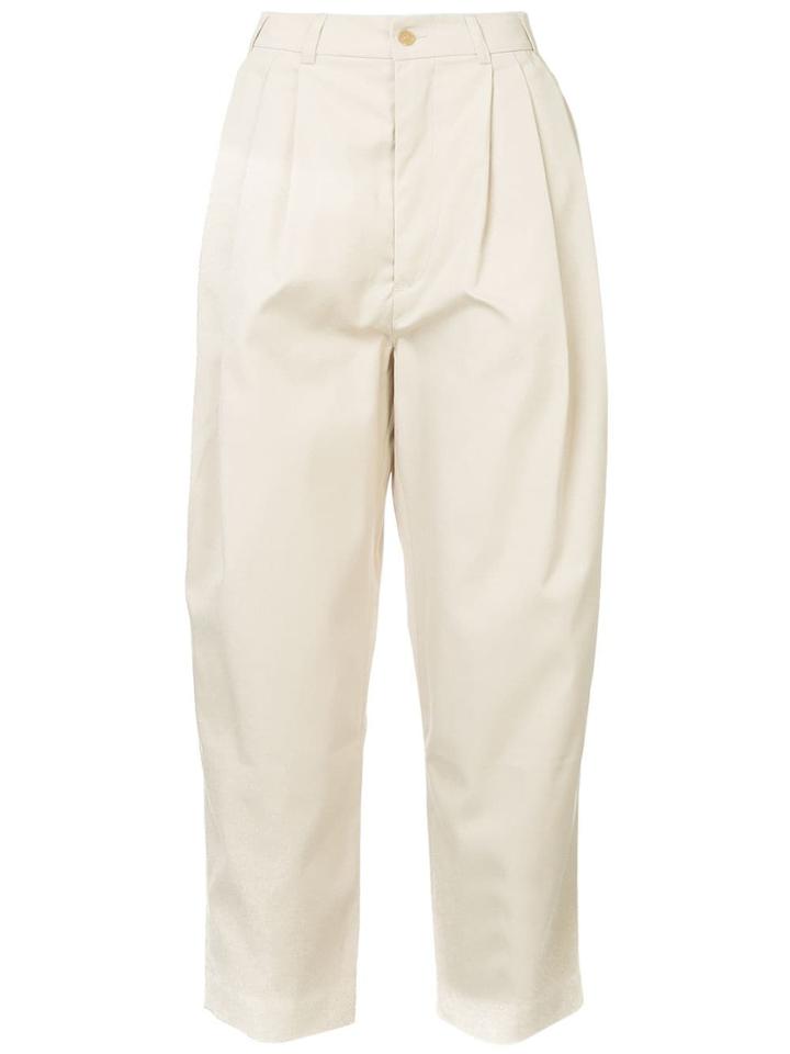 Hed Mayner High Rise Cropped Trousers - Neutrals