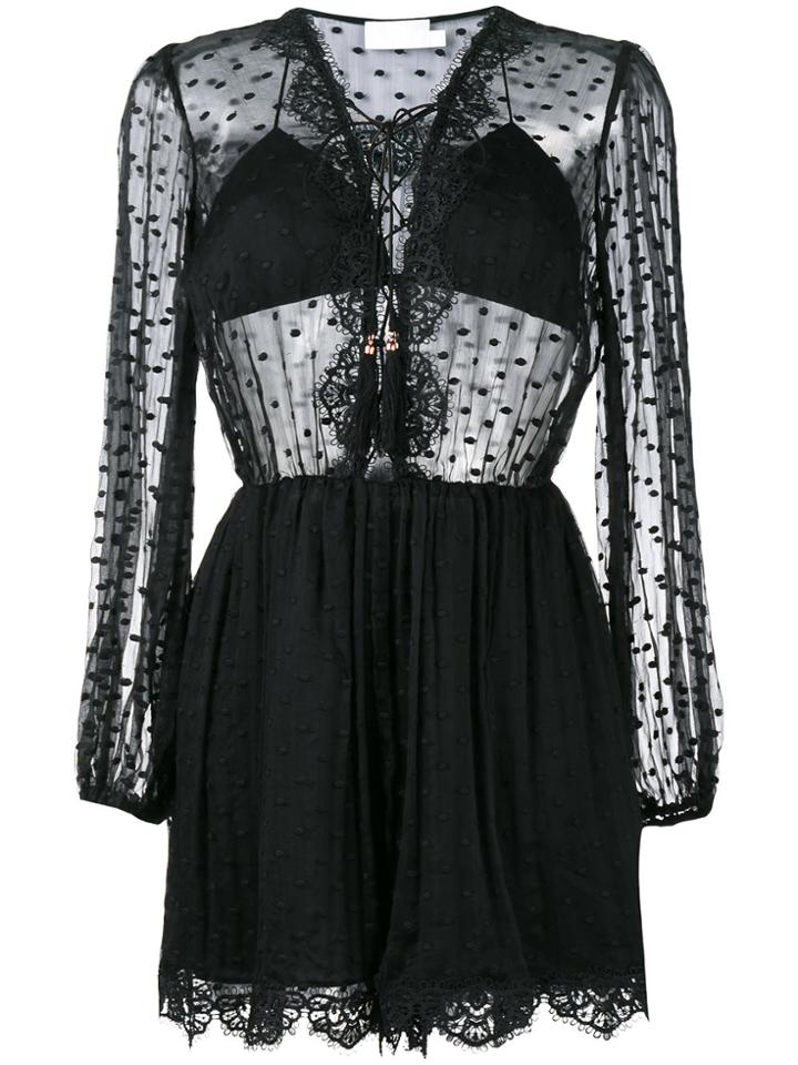 Zimmermann Oleander Lattice Playsuit - Black