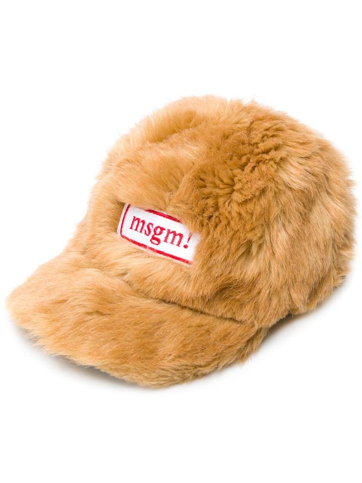 Msgm Furry Cap - Nude & Neutrals
