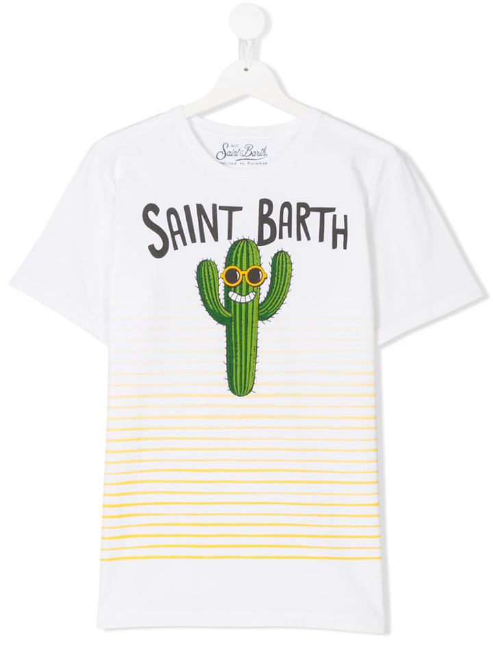 Mc2 Saint Barth Kids Teen Cactus Print T-shirt - White