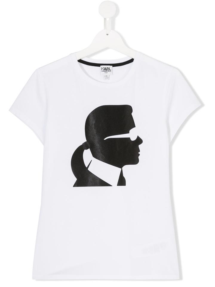 Karl Lagerfeld Kids Ikonik Karl Head T-shirt - White