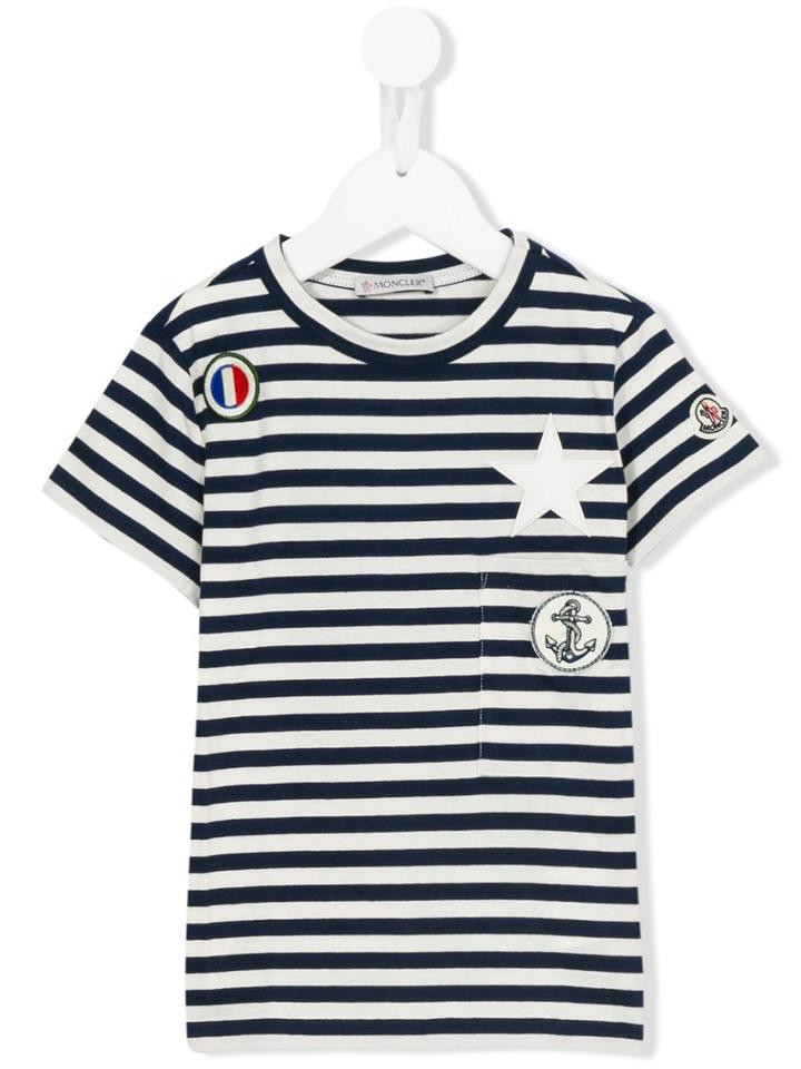 Moncler Kids Striped T-shirt, Boy's, Size: 12 Yrs, Black