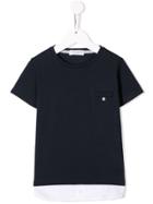 Paolo Pecora Kids Teen Contrast Panel T-shirt - Blue