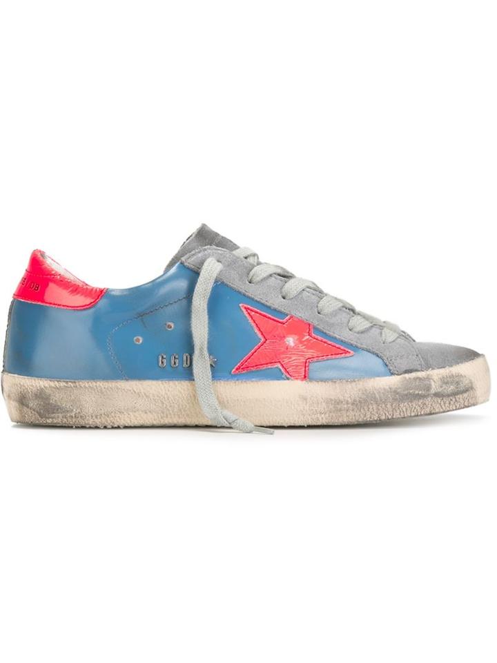 Golden Goose Deluxe Brand Super Star Sneakers, Women's, Size: 40, Blue, Leather/suede/rubber