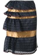 Kolor - Peplum Skirt - Women - Nylon/polyester/cupro/wool - 2, Blue, Nylon/polyester/cupro/wool