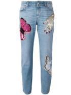 Alexander Mcqueen 'big Obsession' Jeans, Women's, Size: 38, Blue, Cotton/viscose/polyester/metal