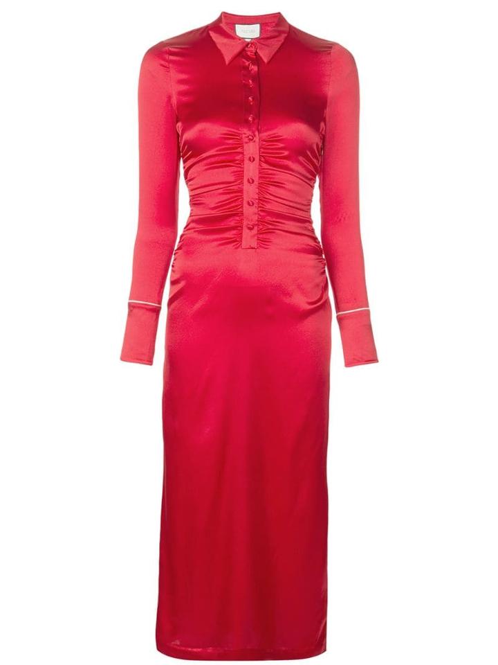 Alexis Fitted Shirt Dress - Red