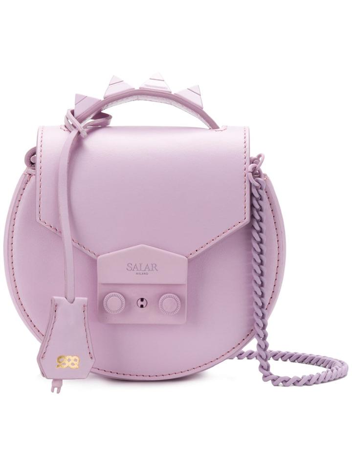 Salar Round Foldover Crossbody Bag - Pink