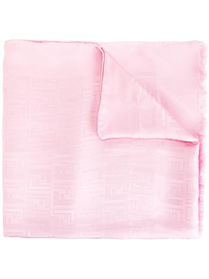 Fendi - Logo Scarf - Women - Silk - One Size, Women's, Pink/purple, Silk