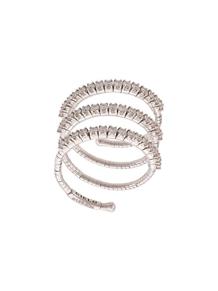 Mattia Cielo 18kt White Gold Three Circle Ring - Silver
