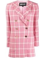 Just Cavalli Double Breasted Check Blazer - Pink