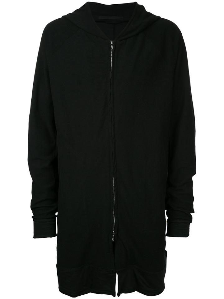 Julius Long Zipped Hoodie - Black