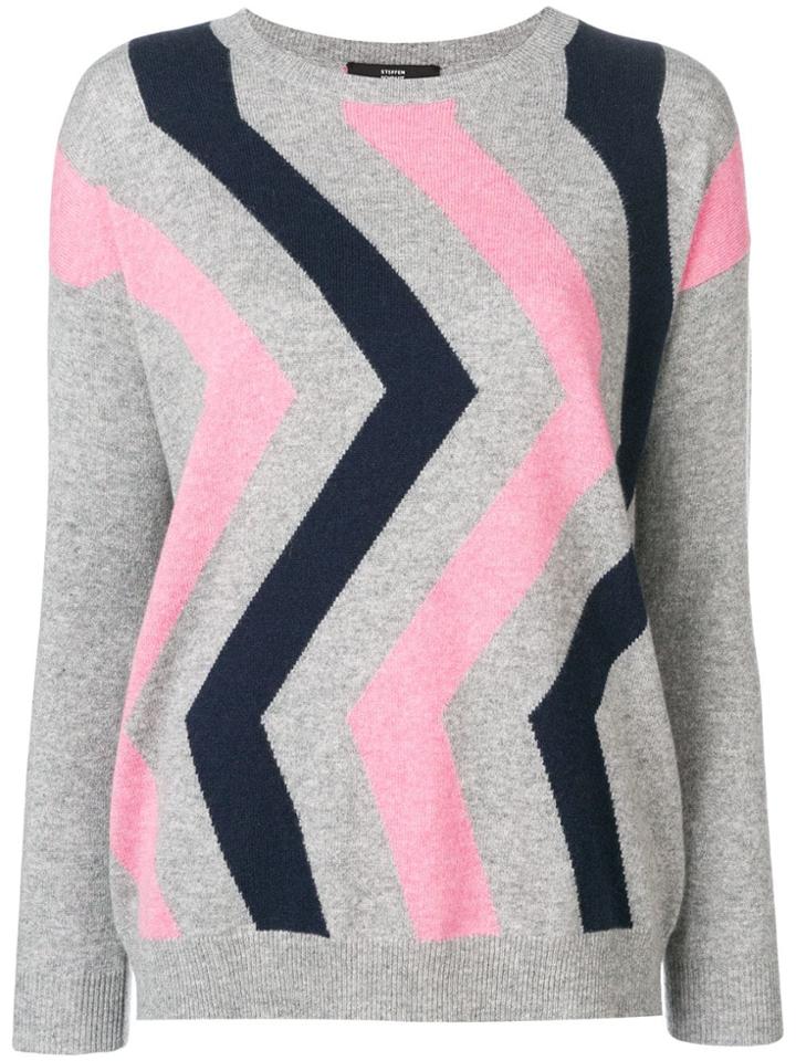 Steffen Schraut Geometric Pattern Sweater - Grey
