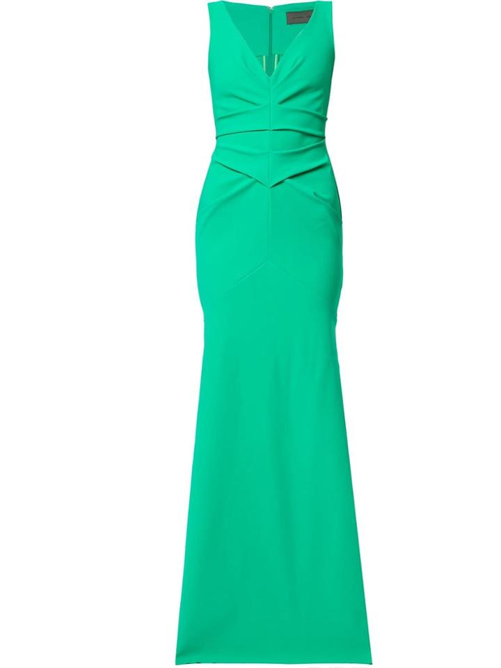 Greta Constantine V Neck Long Dress - Green
